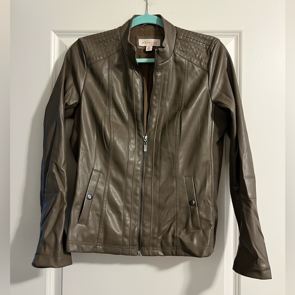 Philosophy Women's Leather Jacket in Brown